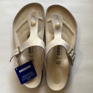 Birkenstock Gizah BS Shiny Python Eggshell
